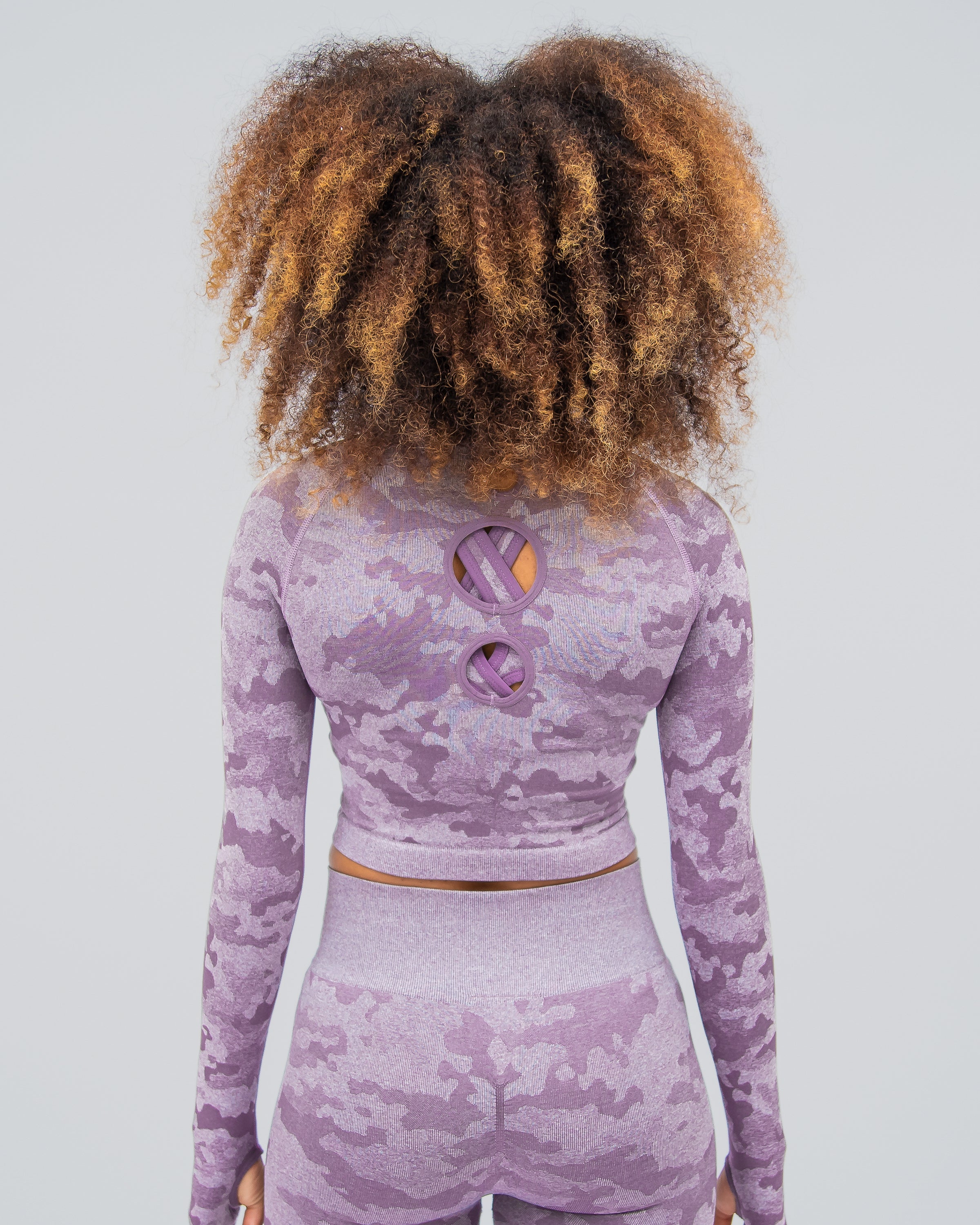 CAMO PLUM PURPLE CROP TOP